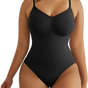 Black Shapewear Thong Bodysuit